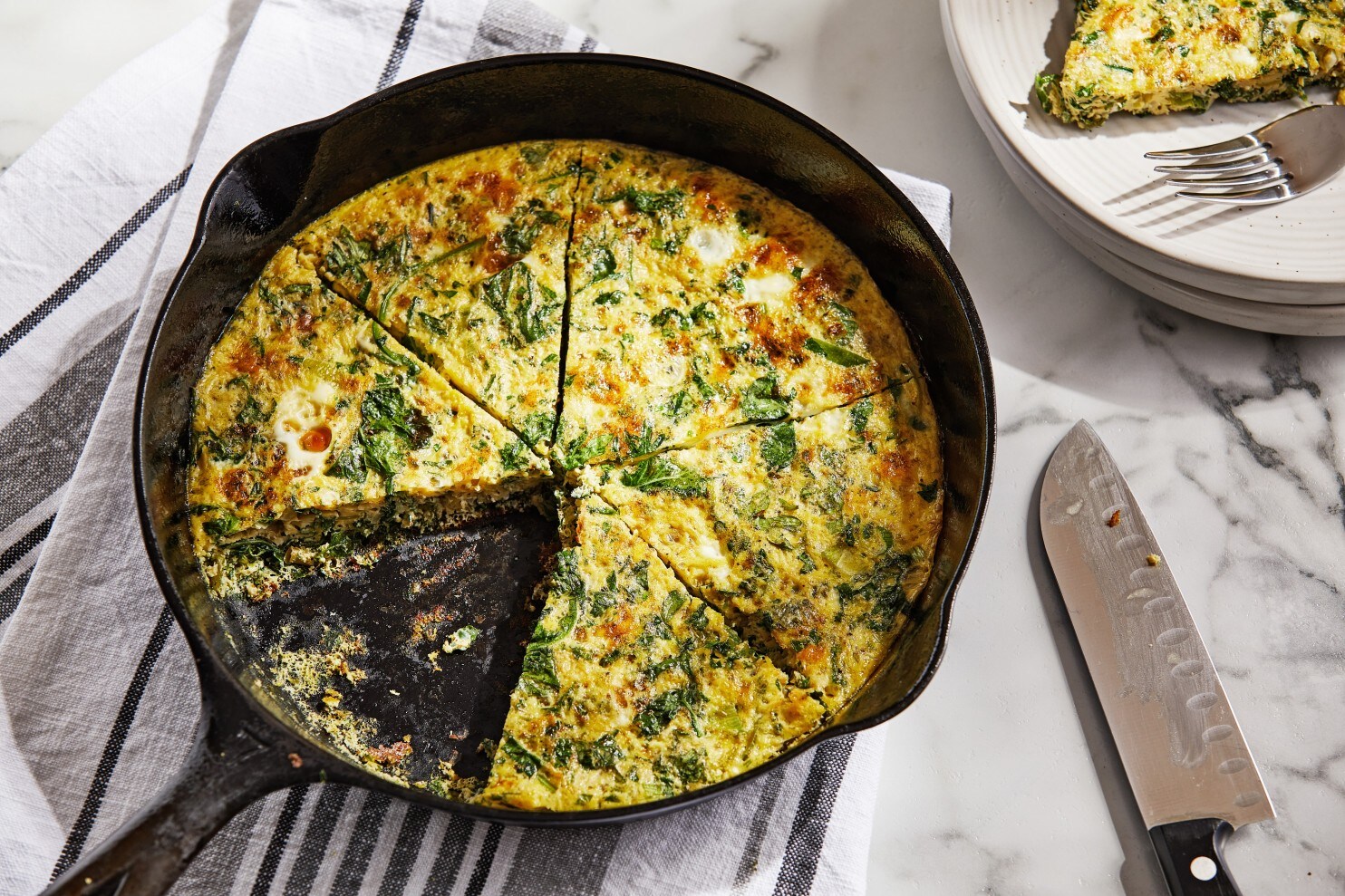 Green Frittata With Leeks, Kale and Parsley