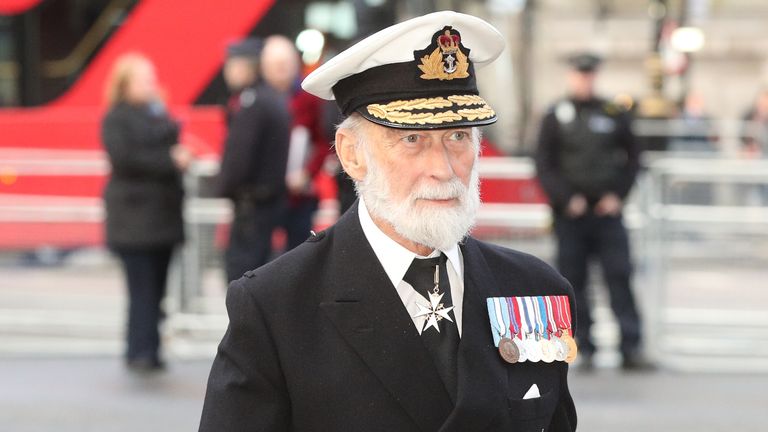 Prince Michael of Kent arriving for a service at Westminster Abbey in 2019