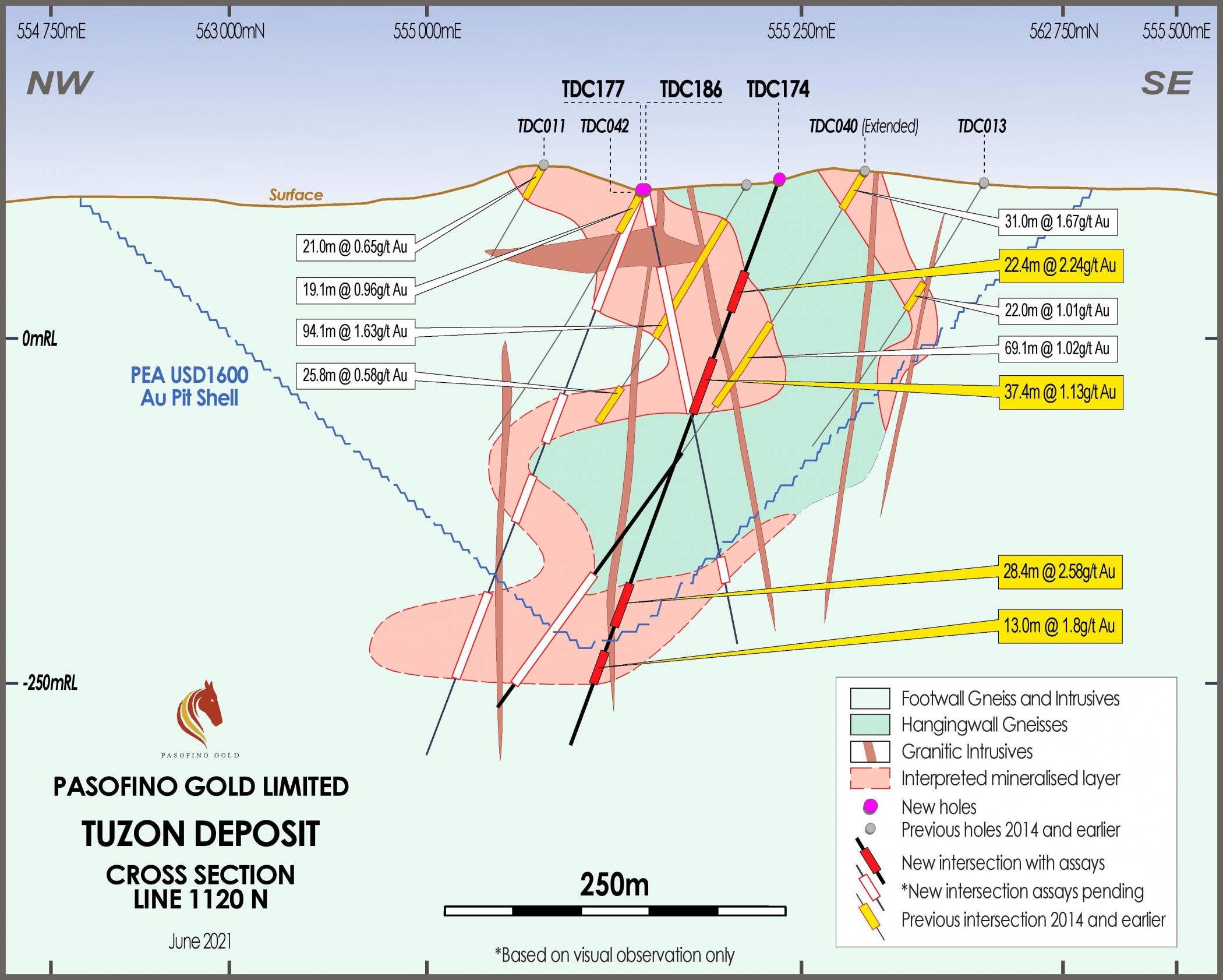 Pasofino Gold Announces Results of Its First Four New Holes at Tuzon