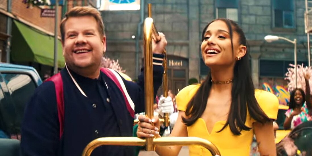 Ariana Grande and James Corden Celebrate ‘No Lockdowns Anymore’ in Epic Hairspray-Inspired Skit
