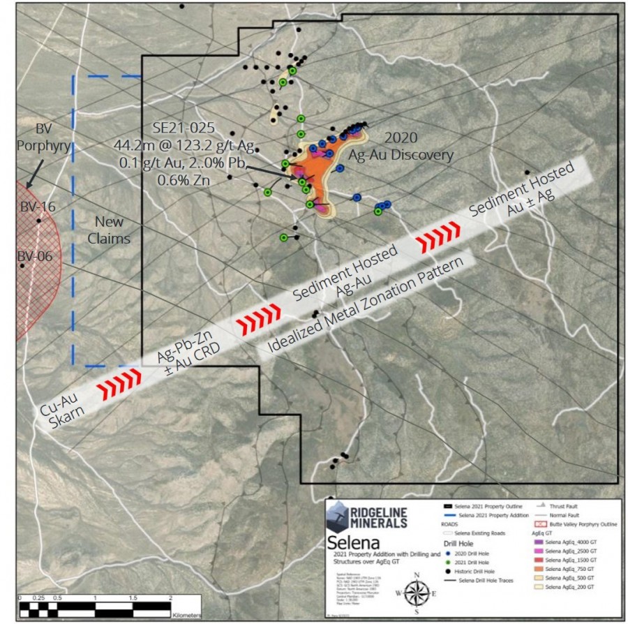 Ridgeline Minerals Expands Land Package at the Selena Oxide Silver-Gold Project, Nevada
