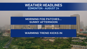 Edmonton weather for Aug. 24: Warming trend about to kick in | CTV News