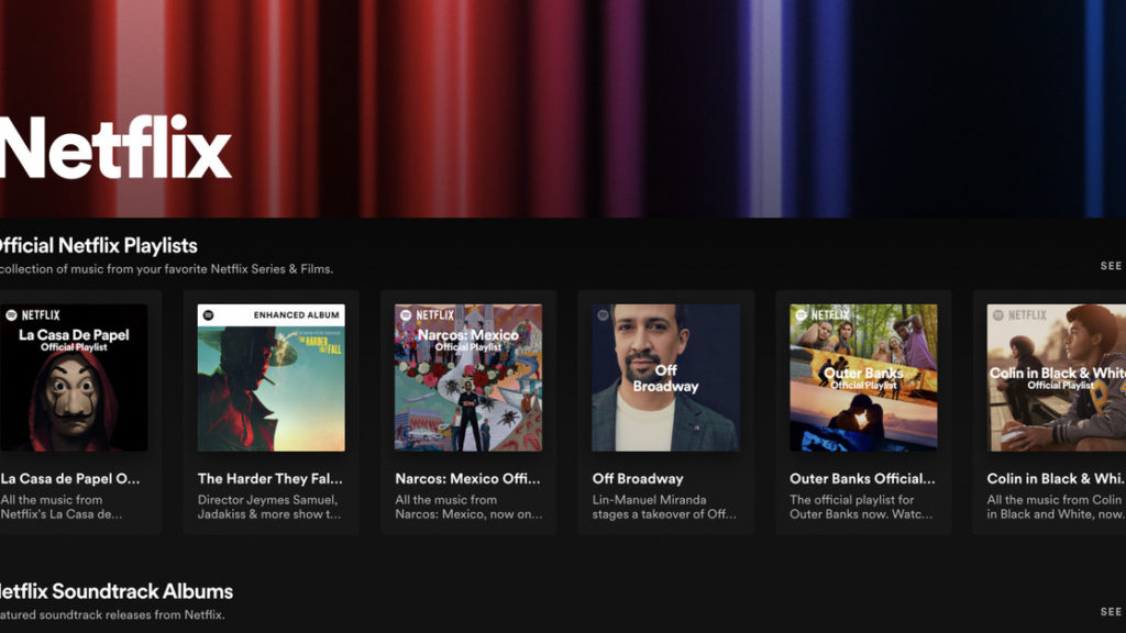Spotify’s Netflix hub includes some exclusive audio extras