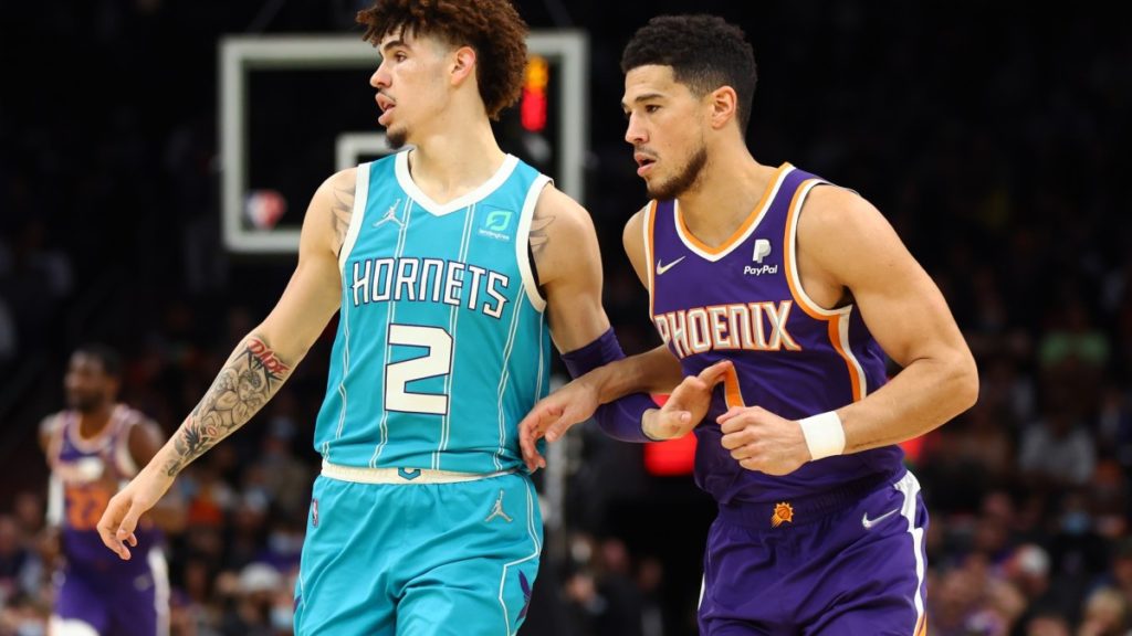 Watch Devin Booker’s Incredible Shot Over LaMelo Ball