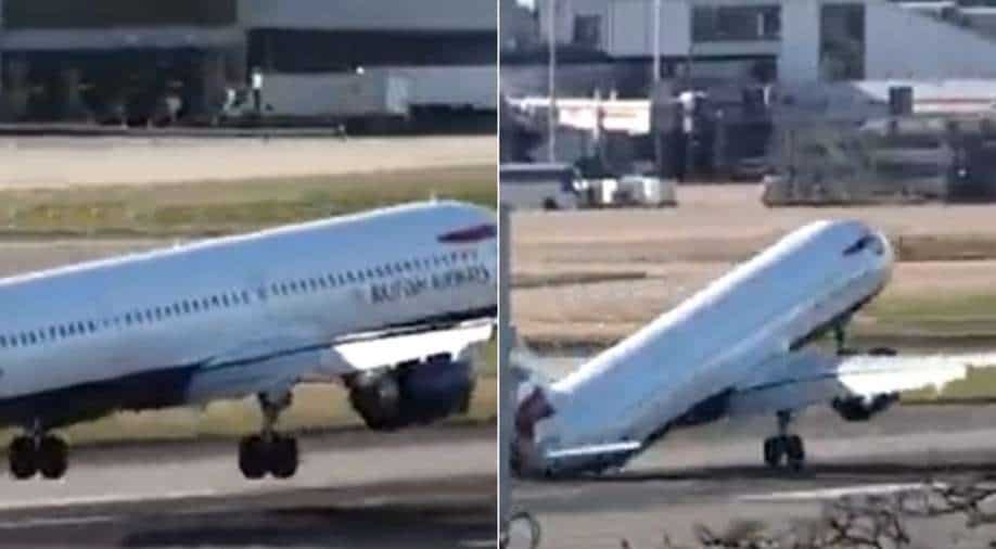 Watch: Plane nearly topples while battling heavy wind, Trending News | wionews.com