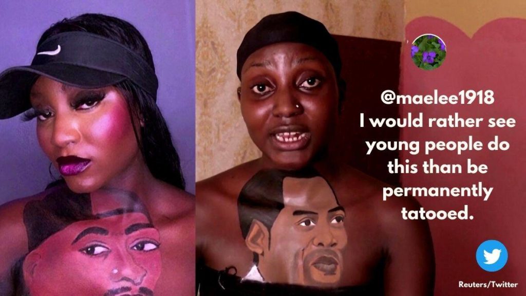 The human canvas: Nigerian artist paints portraits on her body | Trending News,The Indian Express