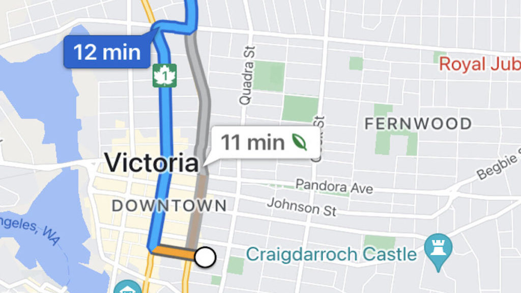 Greater Victoria drivers can now find most fuel-efficient route on Google Maps