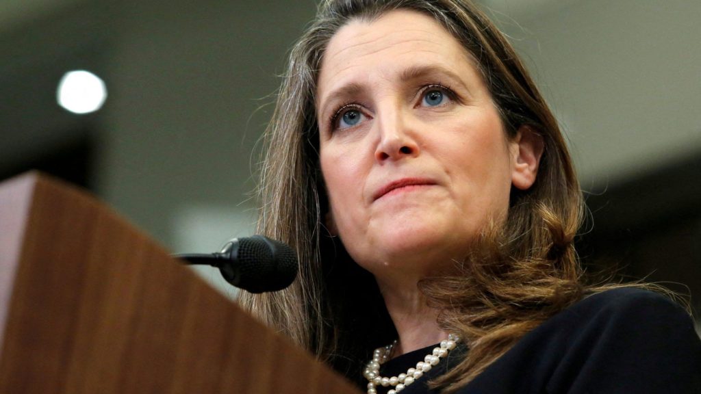 Chrystia Freeland visits Calgary to promote carbon capture credit