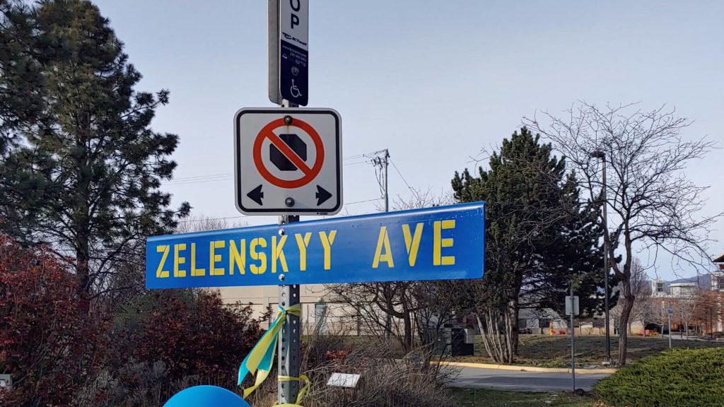 Zelenskyy Avenue is at Penticton’s Okanagan College bus stop – Summerland Review
