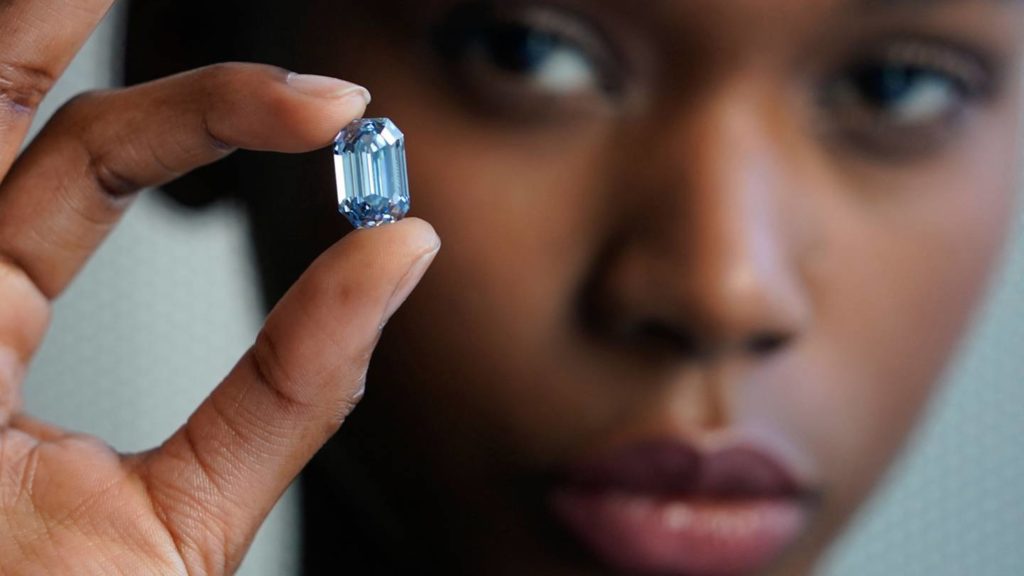 Rare 15.1-carat blue diamond fetches nearly $57.5M at auction – WSB-TV